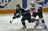 Alexander Korolyuk crosses the blue line