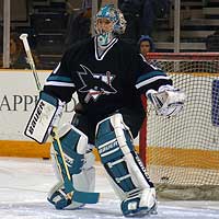 Evgeni Nabokov during pregame warmups